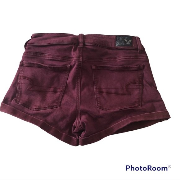 American Eagle Outfitters Pants - super stretch Hi-Rise Shortie shorts plum color size 4 American Eagle